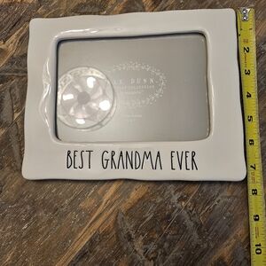 Rae Dunn White Ceramic Photo Frame with Black Lettering - Best Grandma Ever